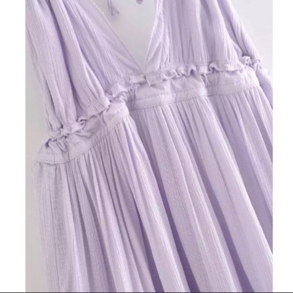 IN! Boho Dotti Lavender Halter Mini Babydoll Dress - Picture 5 of 12
